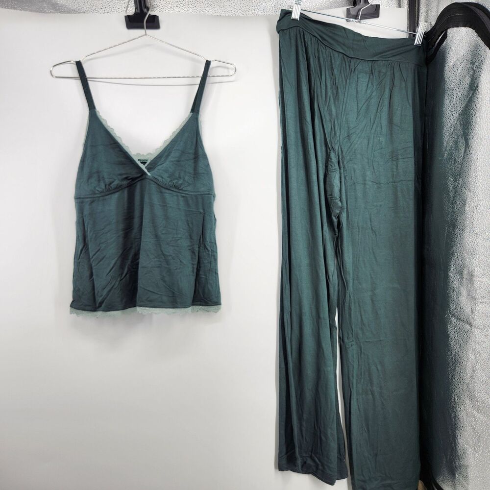 Adore Me Women's Large Green Audrie‎ PJ Set NWT Cami & Pants
